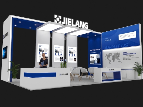 电子科技展JIELANG54平方展台设计方案及展览展示搭建公司